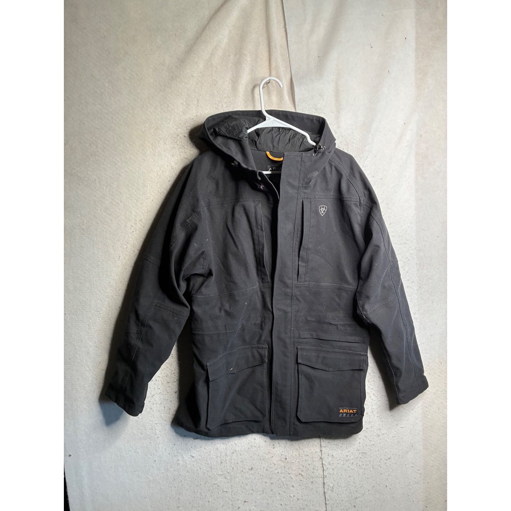 Ariat Rebar Mens Waterproof Hooded Work Jacket Black Size Small 8928